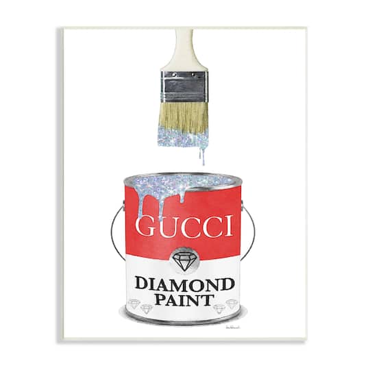 Stupell Industries Diamond Paint Fashion Pop Container Designer Glam Red Wall Plaque